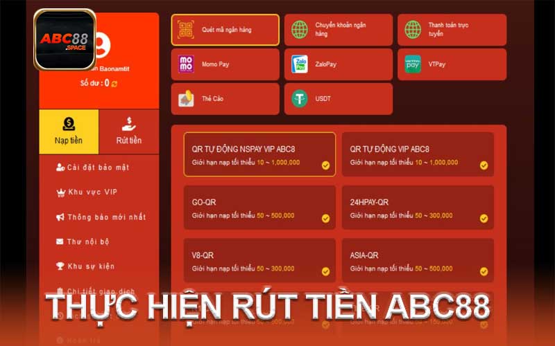 thao tác rút tiền abc88