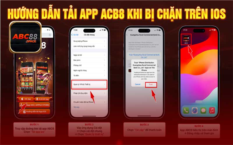 hướng dẫn tải app Abc88 trên Ios khi bị chặn